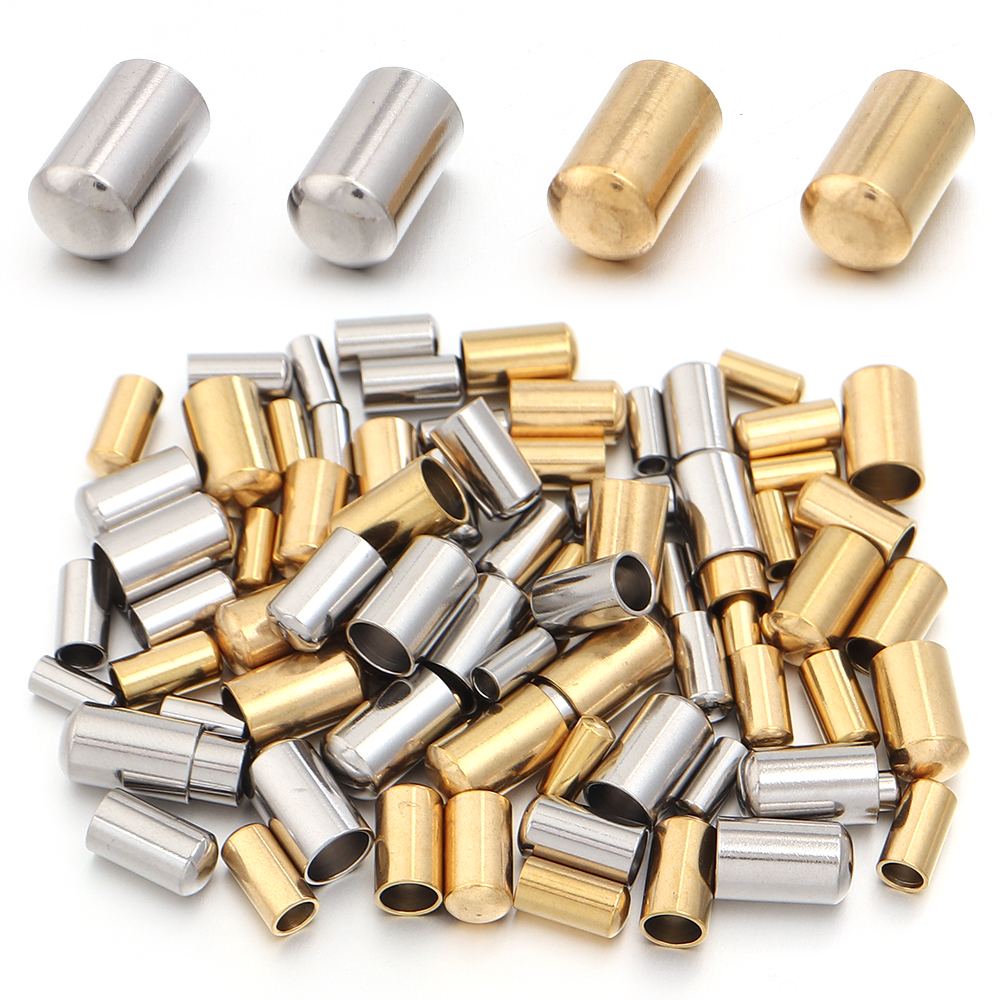 Patent Leather Shine - 10-20pcs/lot Stainless Steel End Caps Crimp