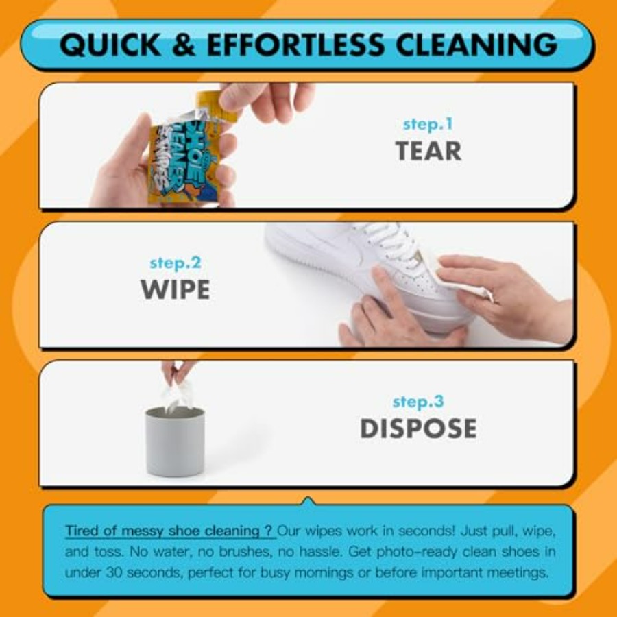 Shoe Cleaner Wipes, Shoe Clean - Sneaker Care Cleaner บทวิจารณ์และราคา