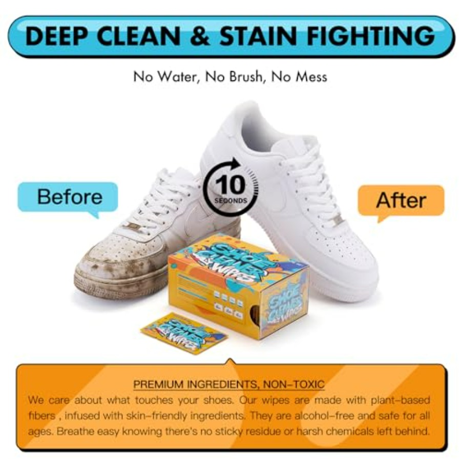 Shoe Cleaner Wipes, Shoe Clean - Sneaker Care Cleaner บทวิจารณ์และราคา