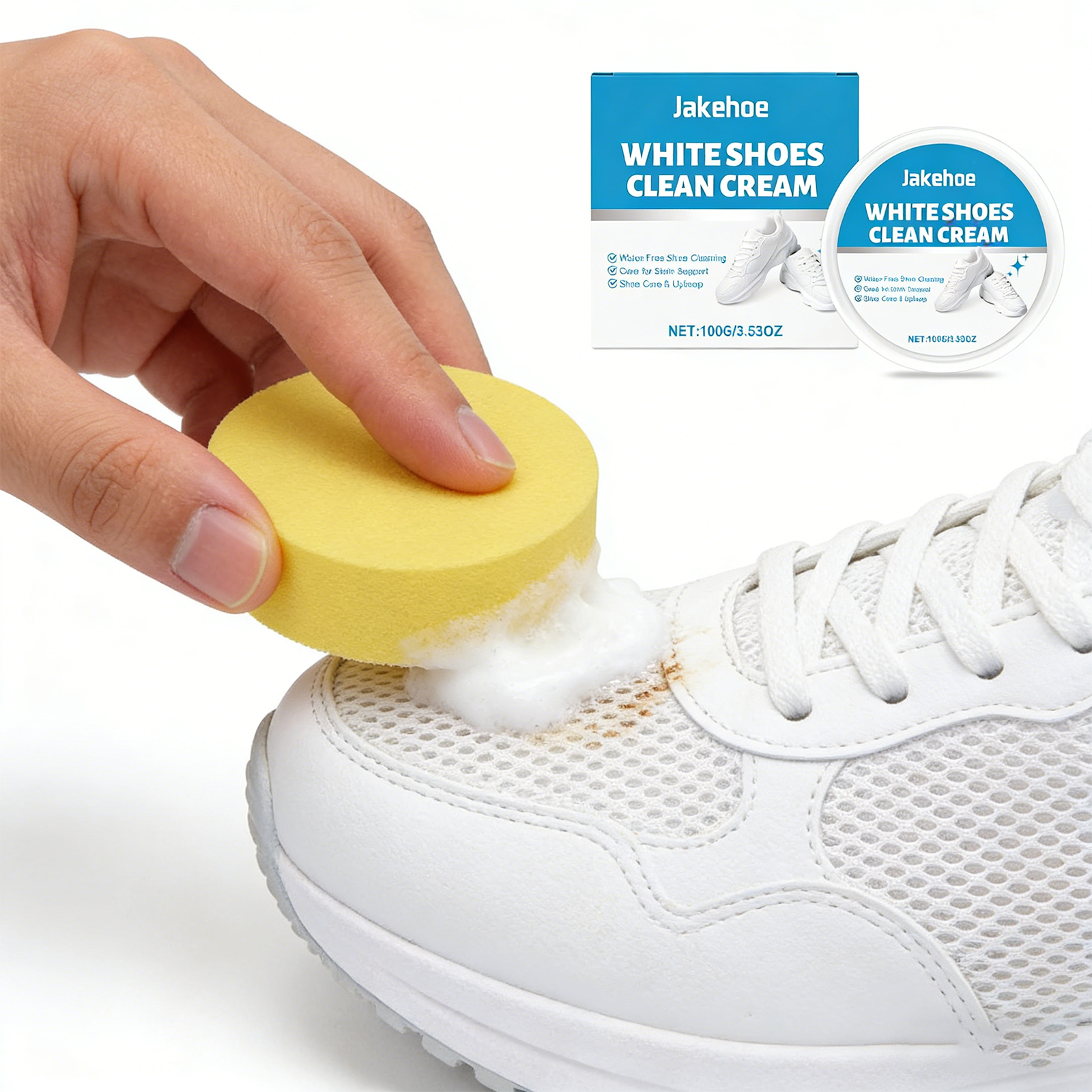 White Shoe Cleaner Cream Sneak - Sneaker Care Cleaner บทวิจารณ์และราคา
