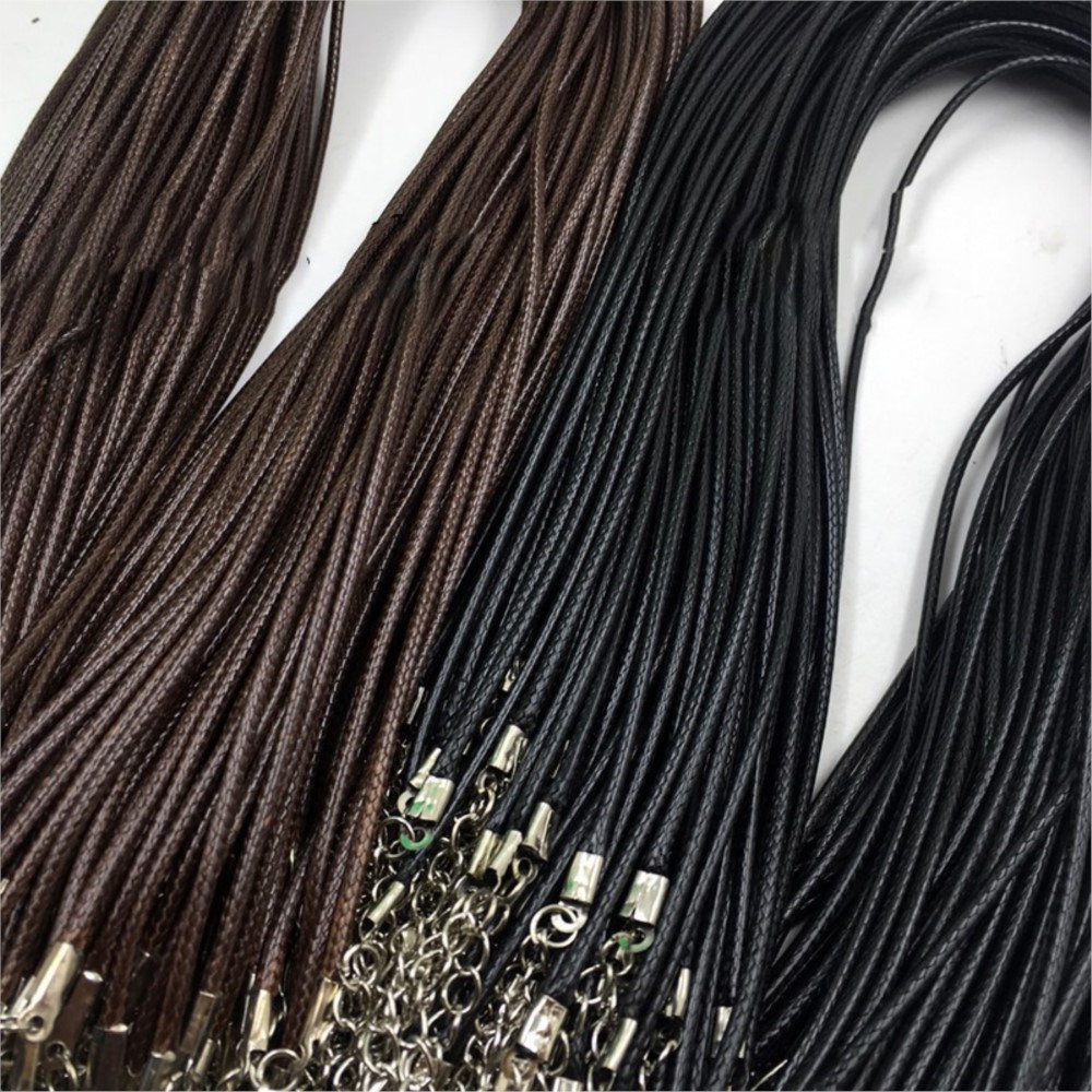 20pcs 45cm Brown Waxed Necklac - Patent Leather Shine บทวิจารณ์และราคา